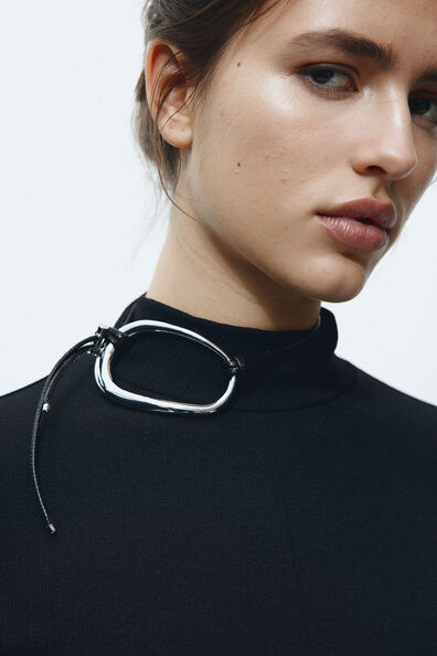 Turtleneck jersey dress