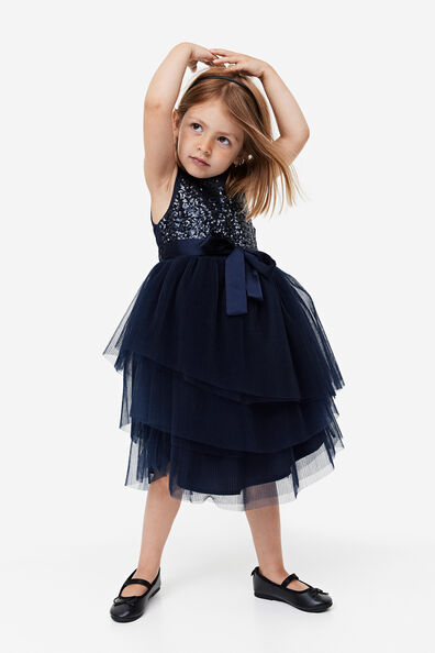 Sequined tulle dress