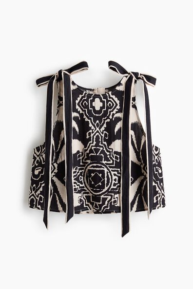 Cropped tie-strap top