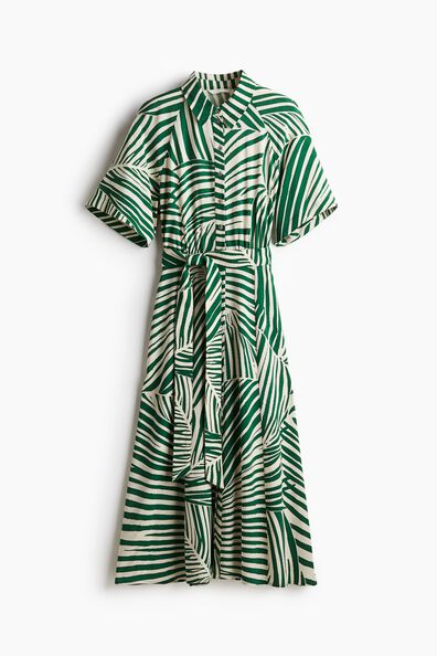 Tie-belt shirt dress