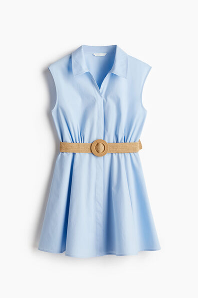 Belted shirt dress