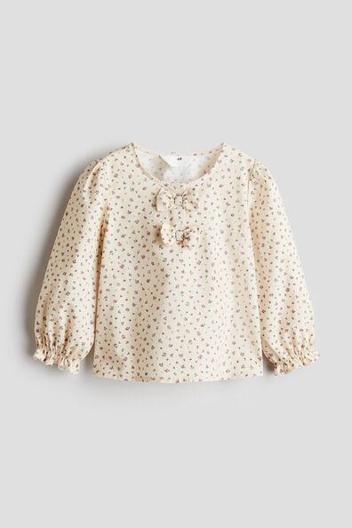 Bow-detail cotton blouse