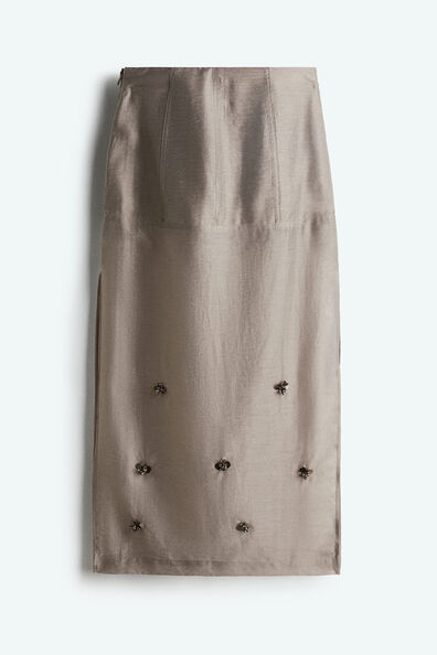 Sheer embellished skirt