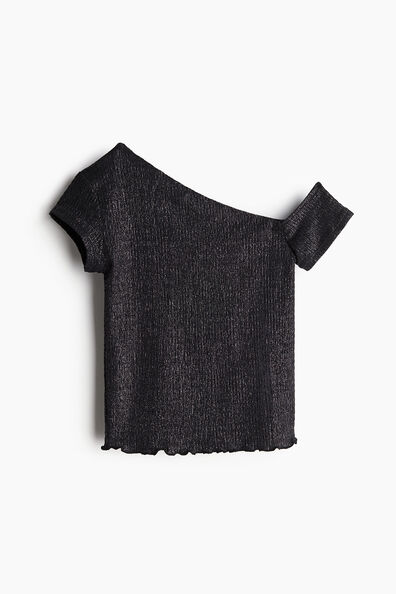 Smocked one-shoulder top