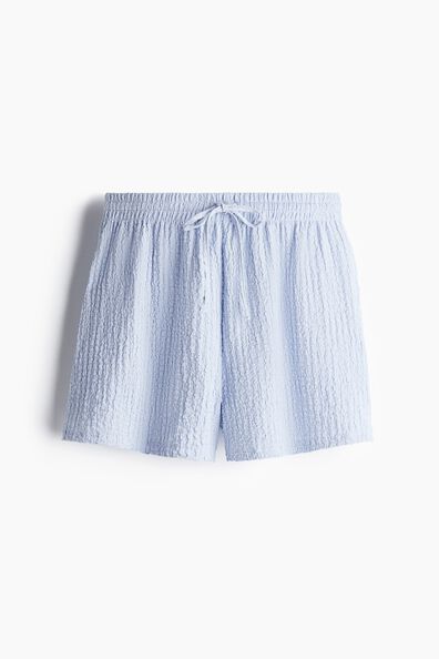 Crinkled drawstring shorts