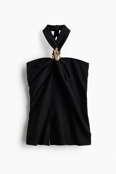 Draped halterneck top