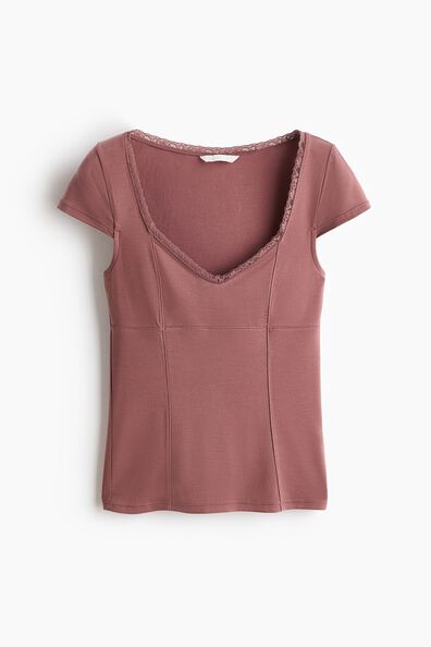Lace-trimmed top