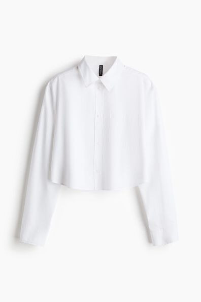 Cropped cotton shirt