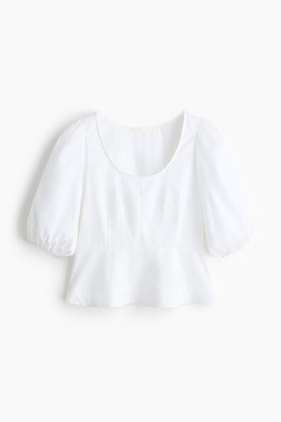 Cotton peplum blouse