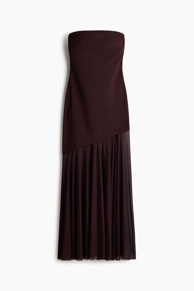 Dual-fabric bandeau dress