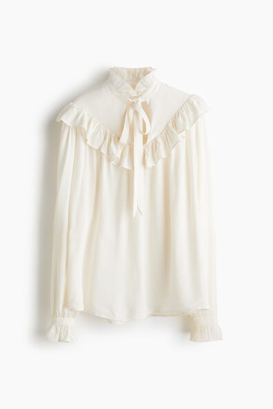 Frill-trimmed blouse