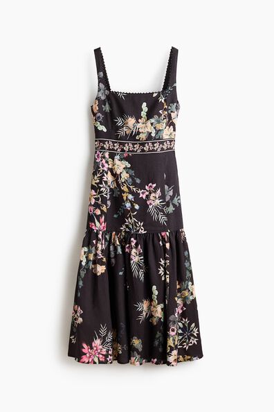 Linen-blend dress