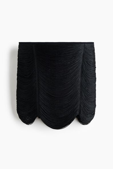 Fringed mini skirt