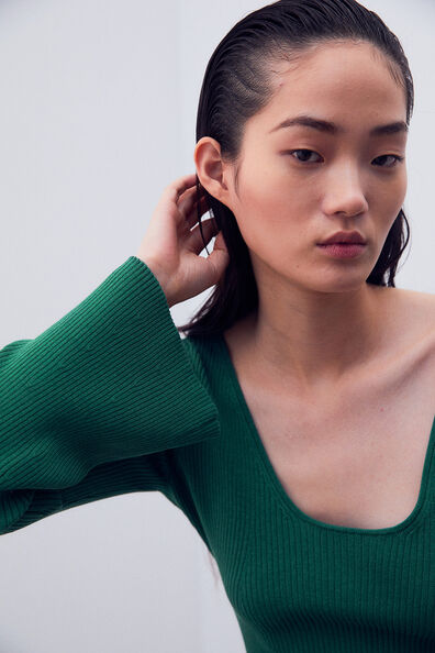 Rib-knit dress