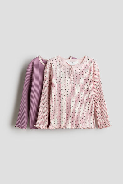 2-pack ribbed cotton tops