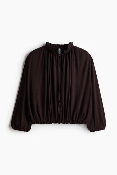 Gathered viscose top