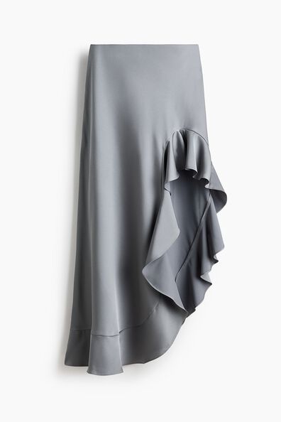 Flounced high-low skirt