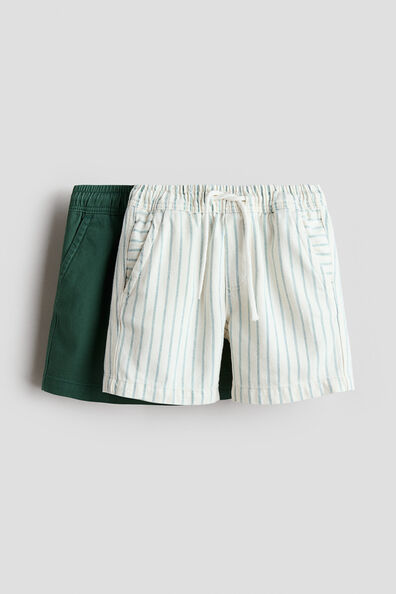 2-pack cotton twill shorts