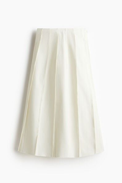Pleated twill skirt
