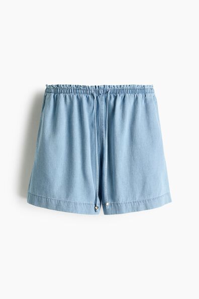 Denim drawstring shorts