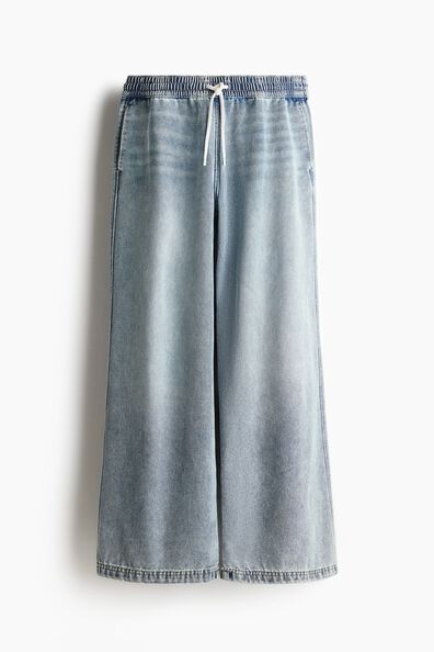 Denim pull-on trousers