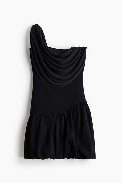 Draped one-shoulder dress