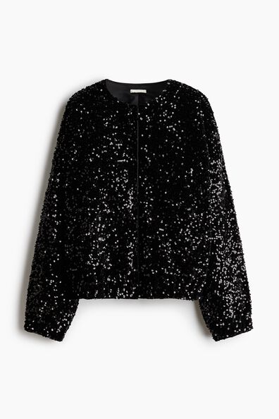 Sequined bomber jacket