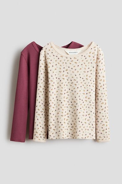 2-pack picot-trimmed cotton tops