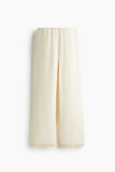Lace-trimmed drawstring trousers
