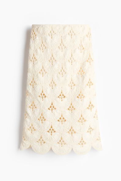 Crochet-look pencil skirt