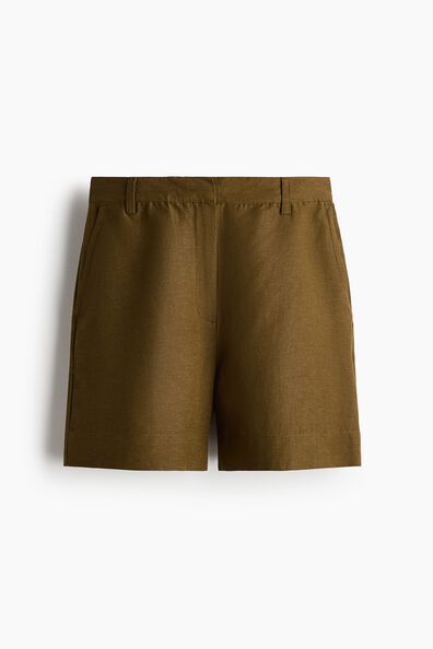 Linen-blend shorts