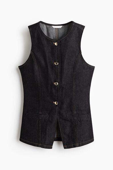 Tailored denim waistcoat