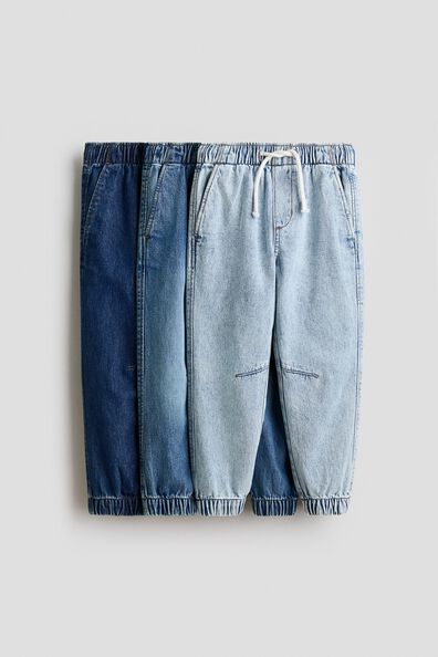 3-pack denim joggers