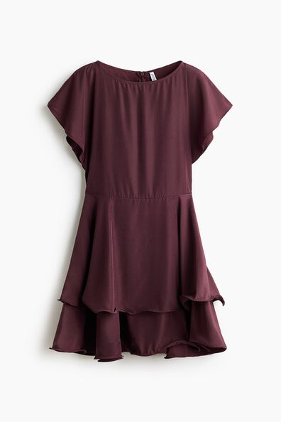 Tiered boat-neck dress