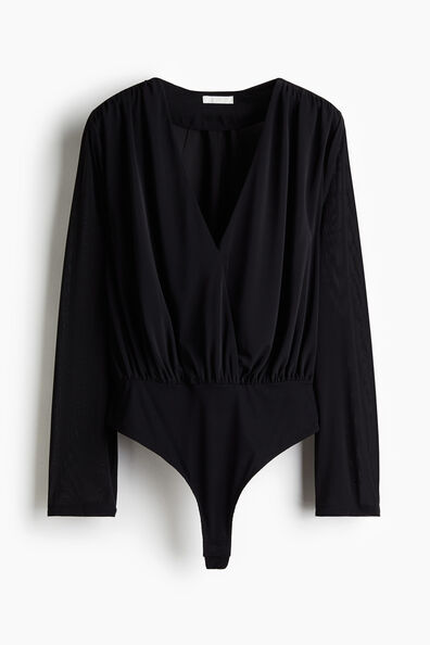 Draped V-neck thong body
