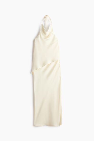 Halterneck satin dress