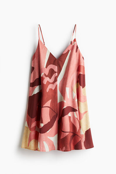 Linen-blend mini dress