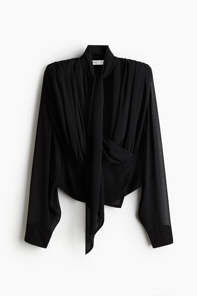 Draped chiffon blouse