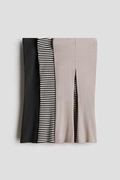 3-pack flared cotton leggings