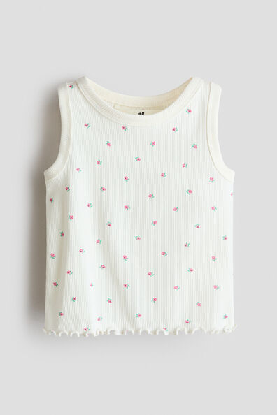 Ribbed cotton vest top