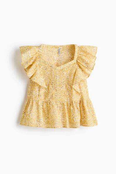 Frill-trimmed cotton top
