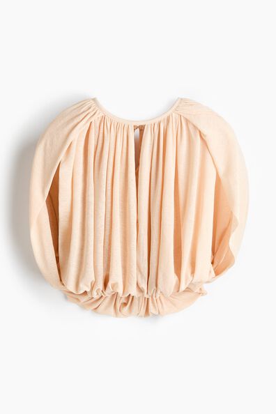 Fine-knit bubble-hem top