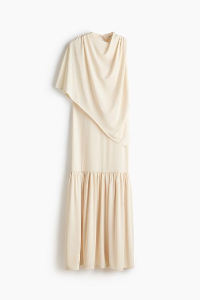 Cape-detail jersey dress
