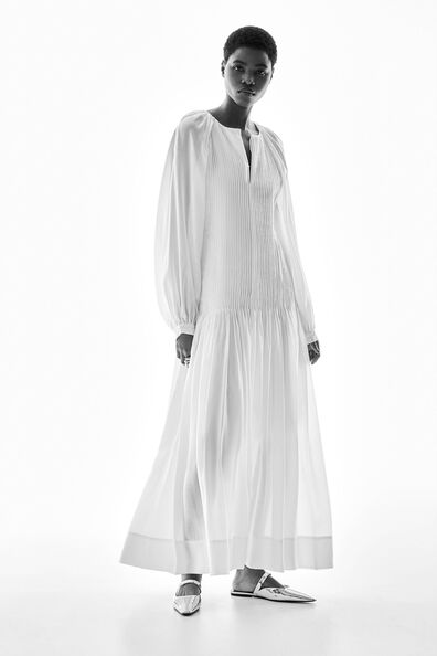 Pin-tuck maxi dress