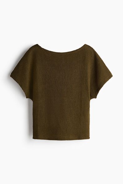 Batwing-sleeved jersey top