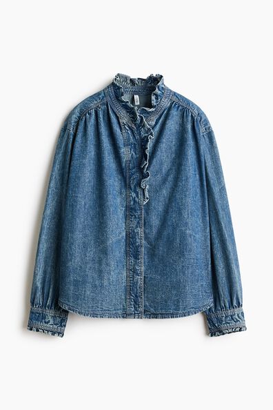 Frill-trimmed blouse