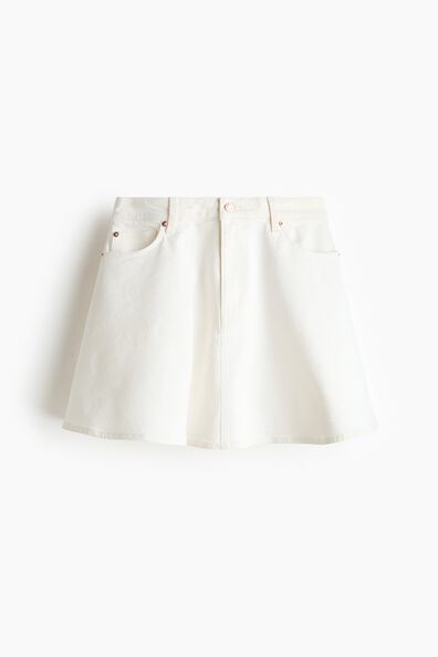 Flared denim skirt