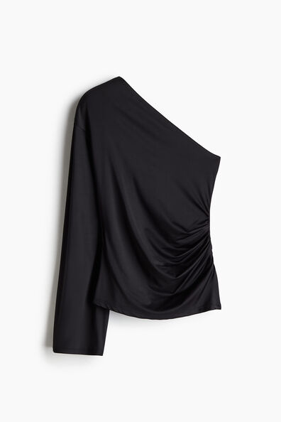 Draped one-shoulder top