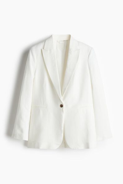 Linen-blend blazer