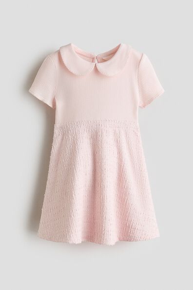 Flared-skirt collared dress